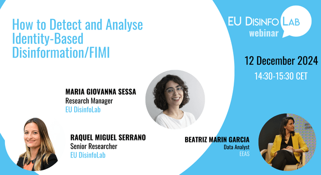 EU DisinfoLab webinar: How to Detect and Analyse Identity-Based Disinformation/FIMI